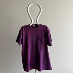 1980s Bleach Faded to Perfection Purple Pocket T-Shirt by FOTL