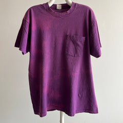 1980s Bleach Faded to Perfection T-shirt de poche violet par FOTL