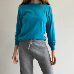 1980s Thin + Slouchy Sunbelt Long Sleeve Teal T-Shirt