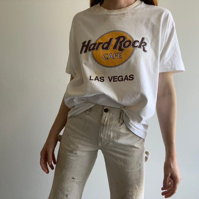 T-shirt Hard Rock Cafe de Las Vegas des années 1980 fortement taché fabriqué aux États-Unis
