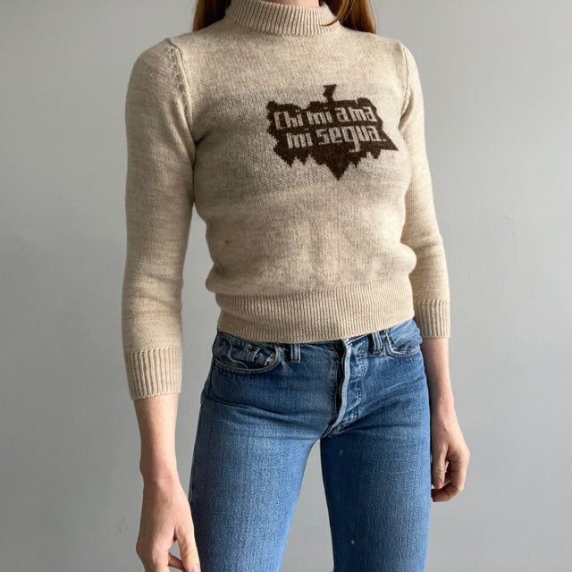 1970s "If You Love Me, Follow Me" Italian Sweater