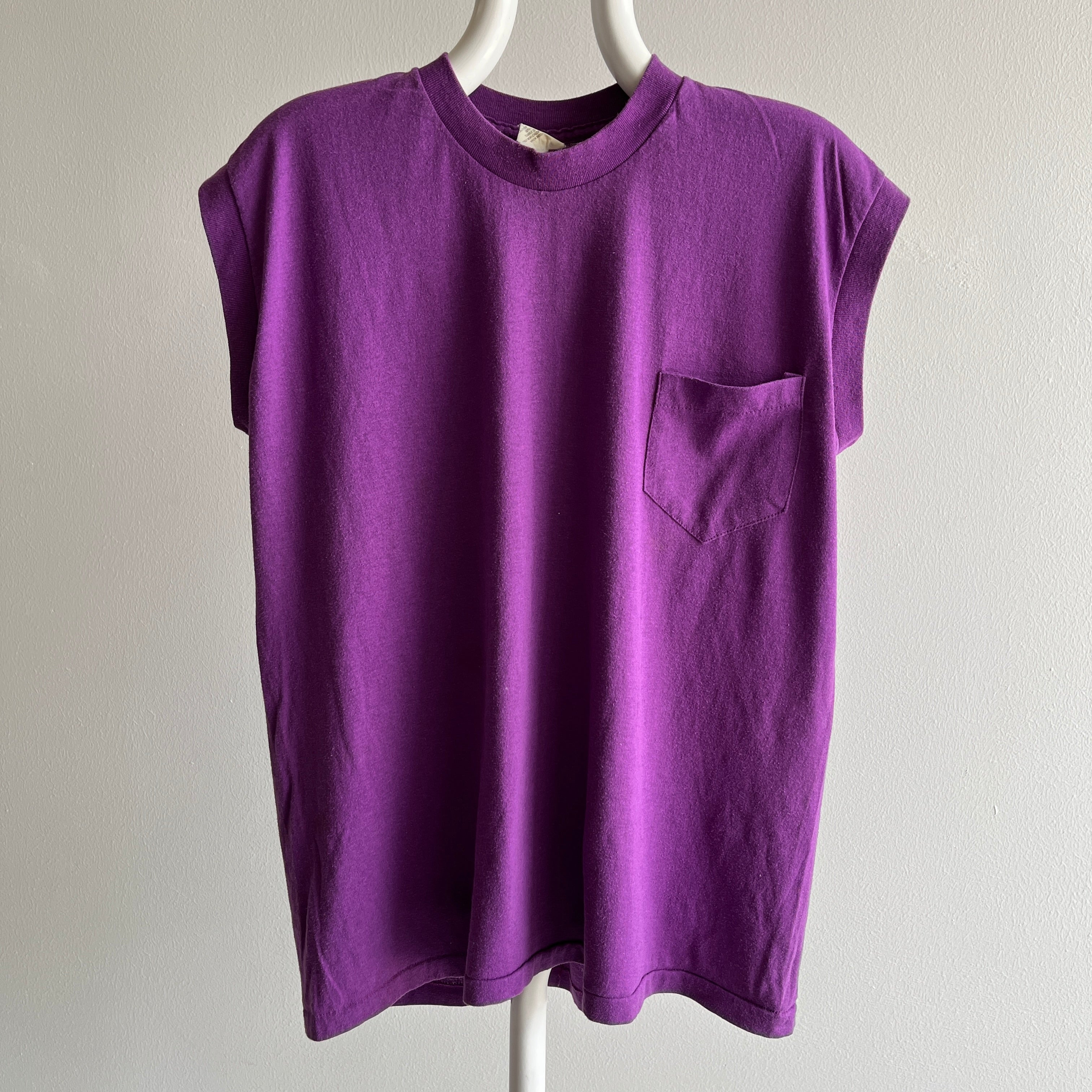 1980s Purple Pocket Muscle Tank - THE ORIGINAL 