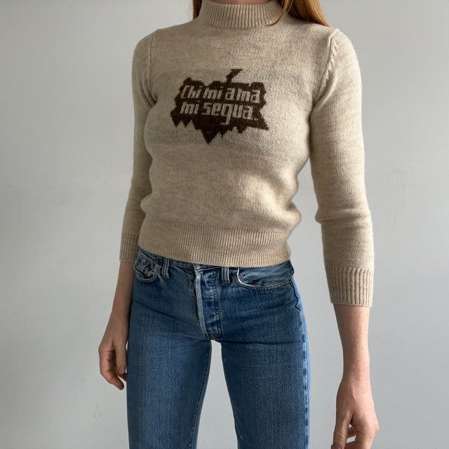 1970s "If You Love Me, Follow Me" Italian Sweater