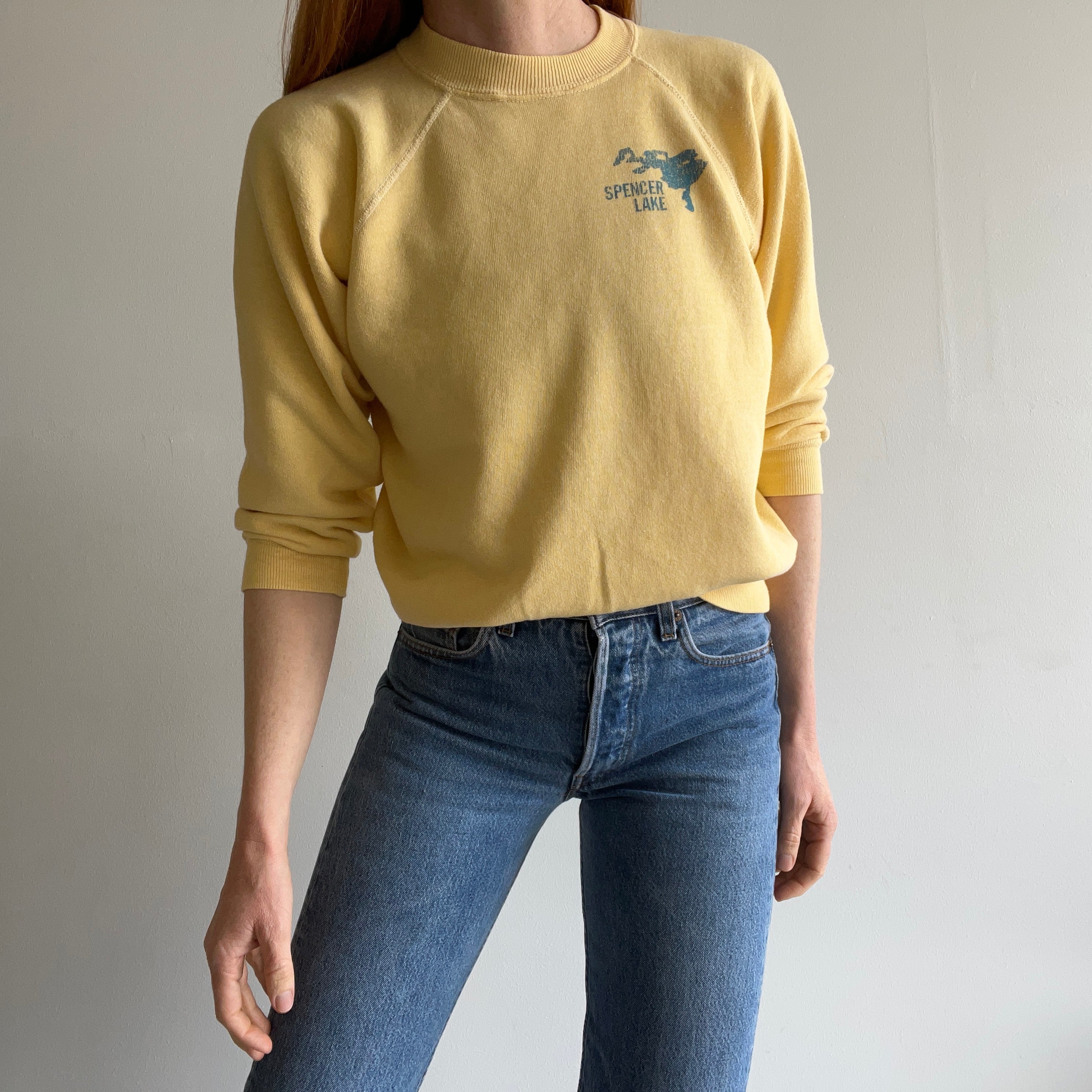 1970s Spencer Lake - Waupaca, Wisconsin Buttery Soft Sweatshirt