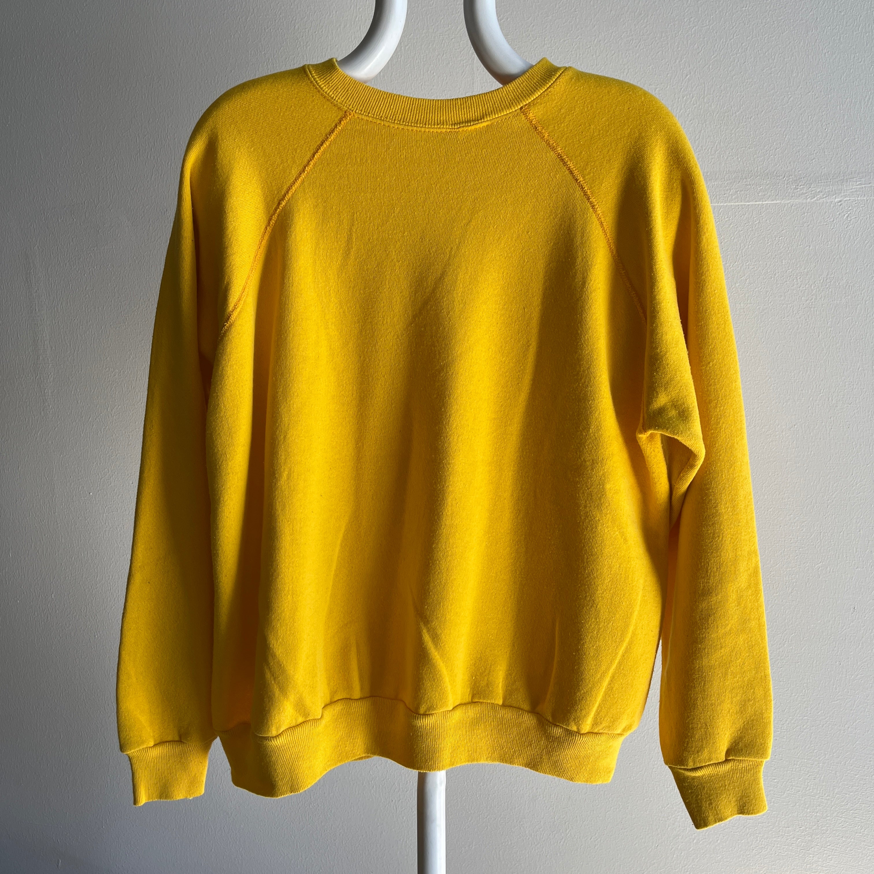 1980s Marigold Yellow Blank Raglan by Tultex
