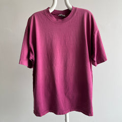 1990s RAD!!!  Sun Fade, Tattered and Worn Burgundy Oversized T-Shirt