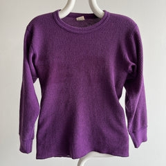 1970/80s Purple Waffle Knit Long Sleeve Thermal