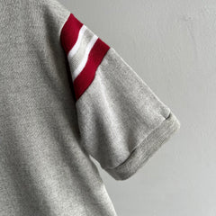 1980s Double Stripe V-Neck Short Sleeve Warm Up