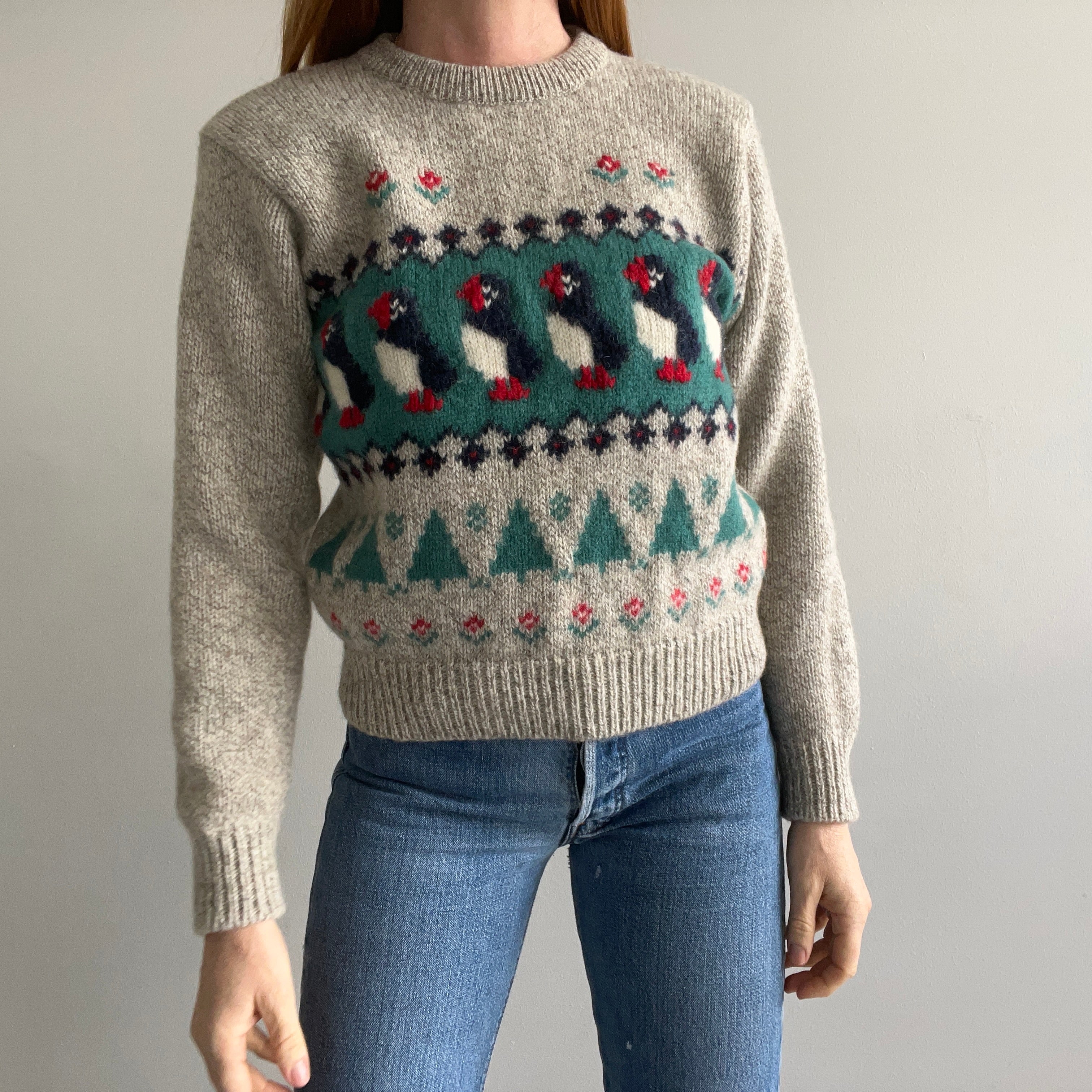 1980s L.L.Bean Penguin Wool Sweater - Oh My!
