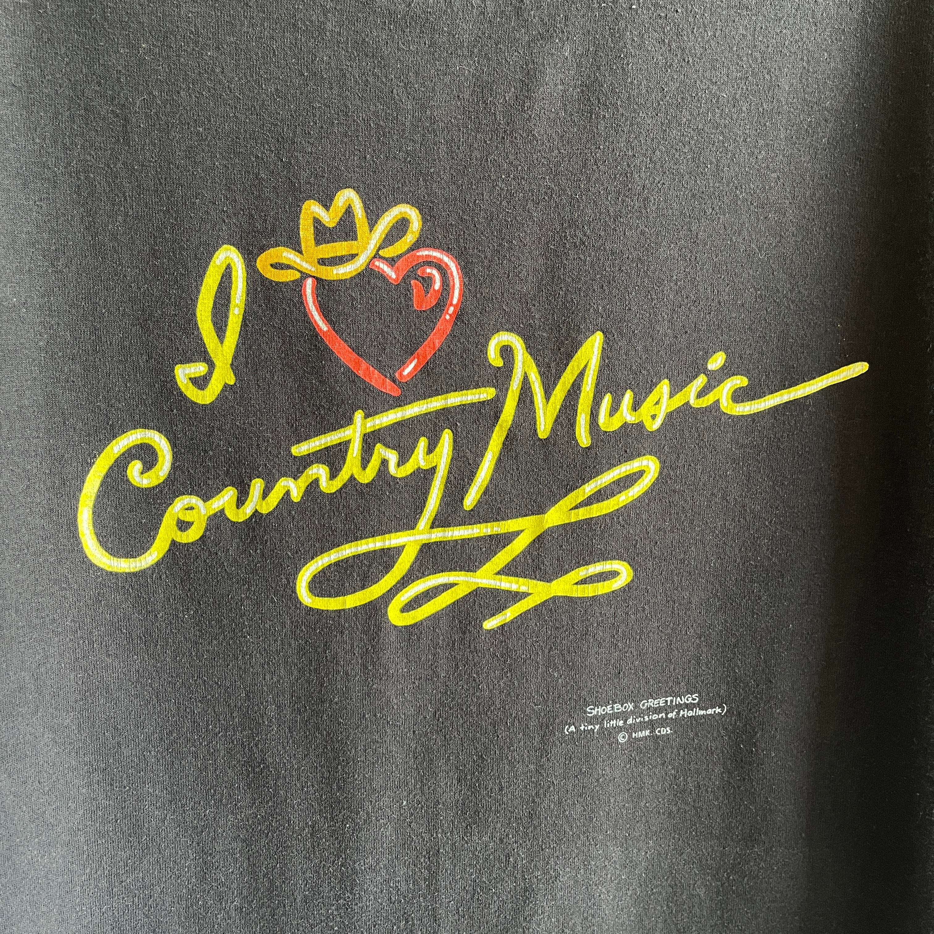 1990s I Love Country Music T-Shirt by Shoebox