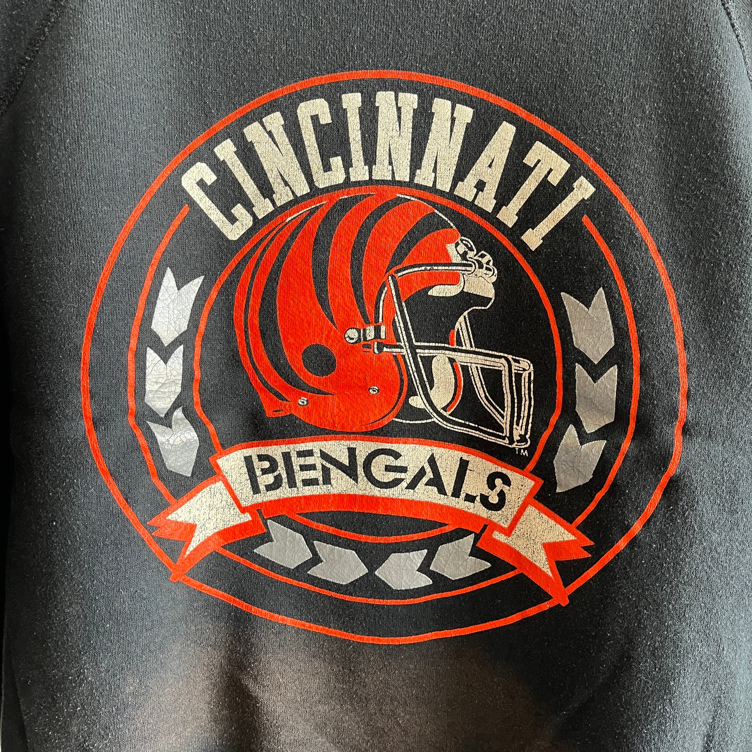 Sweat-shirt des Bengals de Cincinnati de la marque Champion des années 1970 - Étiquette de champion inhabituelle