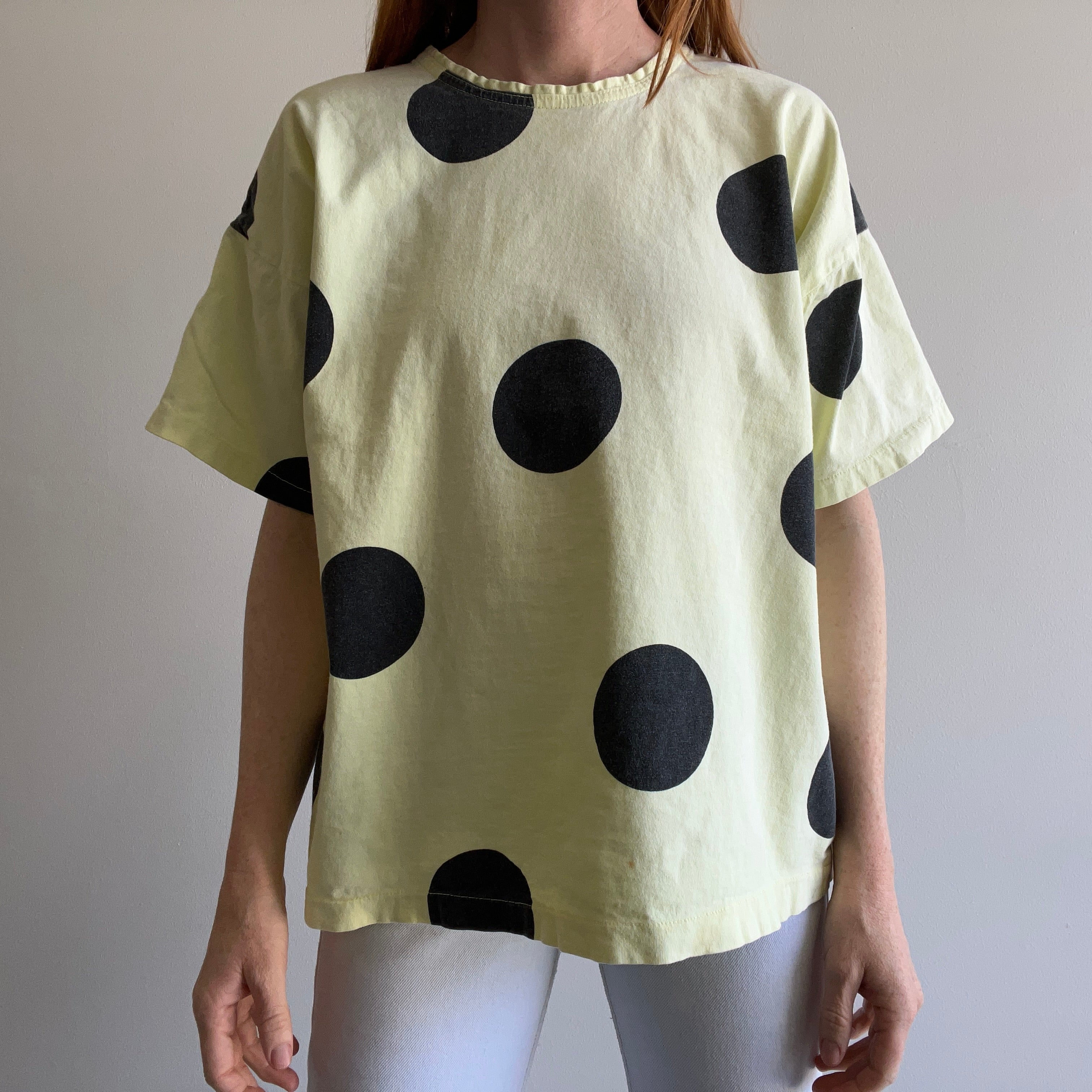 1980/90s Polka Dotted Boxy Cotton T-Shirt