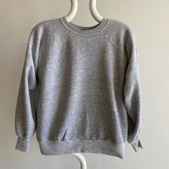 1980s Wrangler Blank Gray Raglan - Taché - Génial !