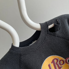 Sweat-shirt Hard Rock Cafe San Francisco des années 1980 avec un trou géant