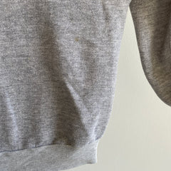 1980s Wrangler Blank Gray Raglan - Stained - Awesome!