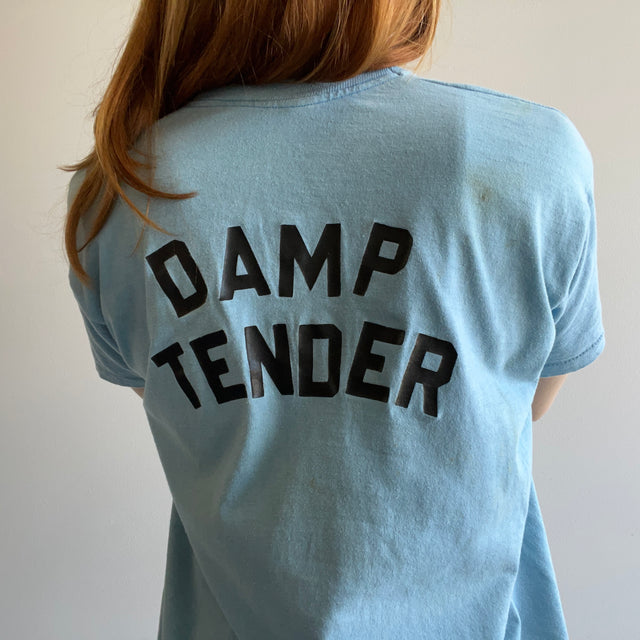 1970s DIY "Damp Tender" Backside T-Shirt - No Clue What It Means