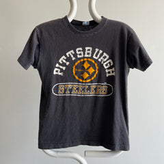 1970s Champion Blue Bar Brand Pittsburg Steelers Faded Smaller Sized Cotton T-SHirt