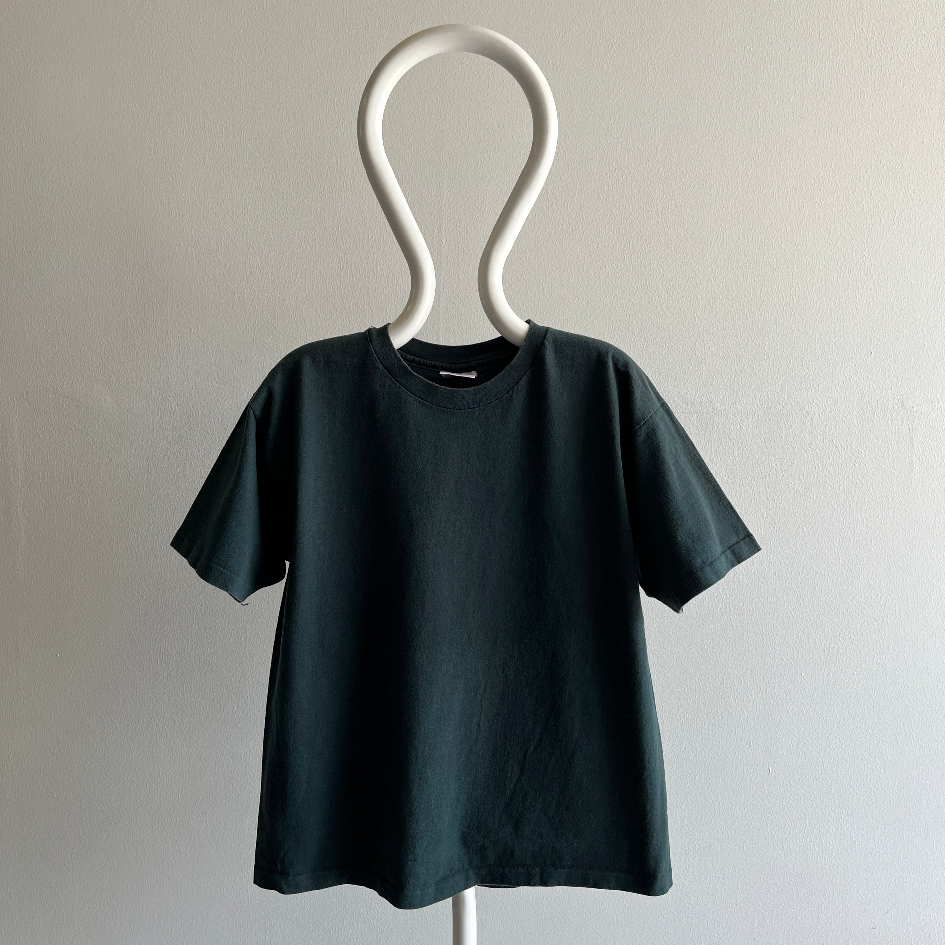 1990s Cotton Faded Black (Or a Dark Dusty Jade? I Can't Tell) T-Shirt