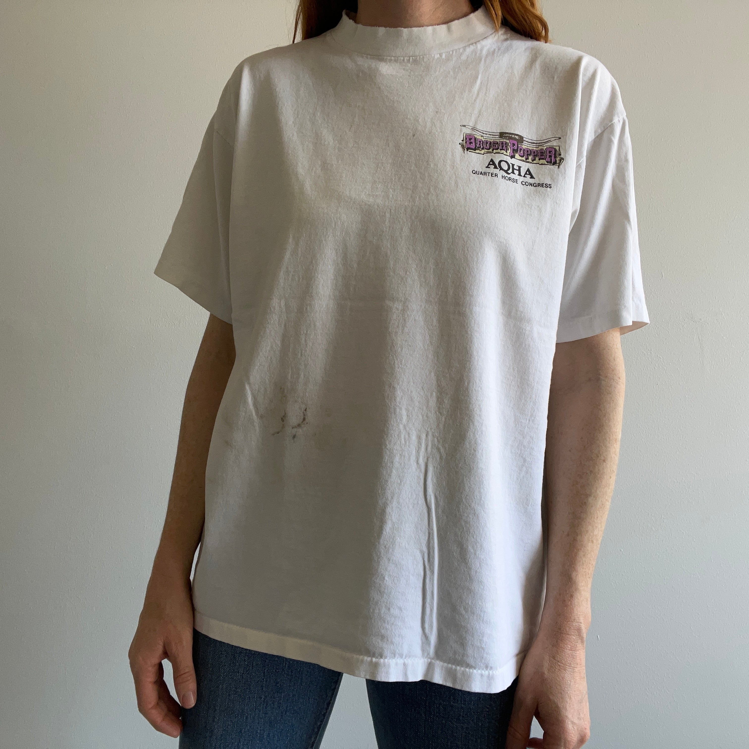 1990s Wrangler AQHA Brush Popper T-shirt à l'arrière