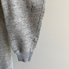 1980s Wolf Brand Higher Crew Longer Cut Sweat-shirt raglan structuré gris teinté