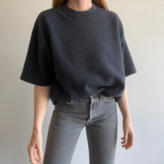 1980/90s Larger Blank Black Sweatshirt Warm Up by FOTL