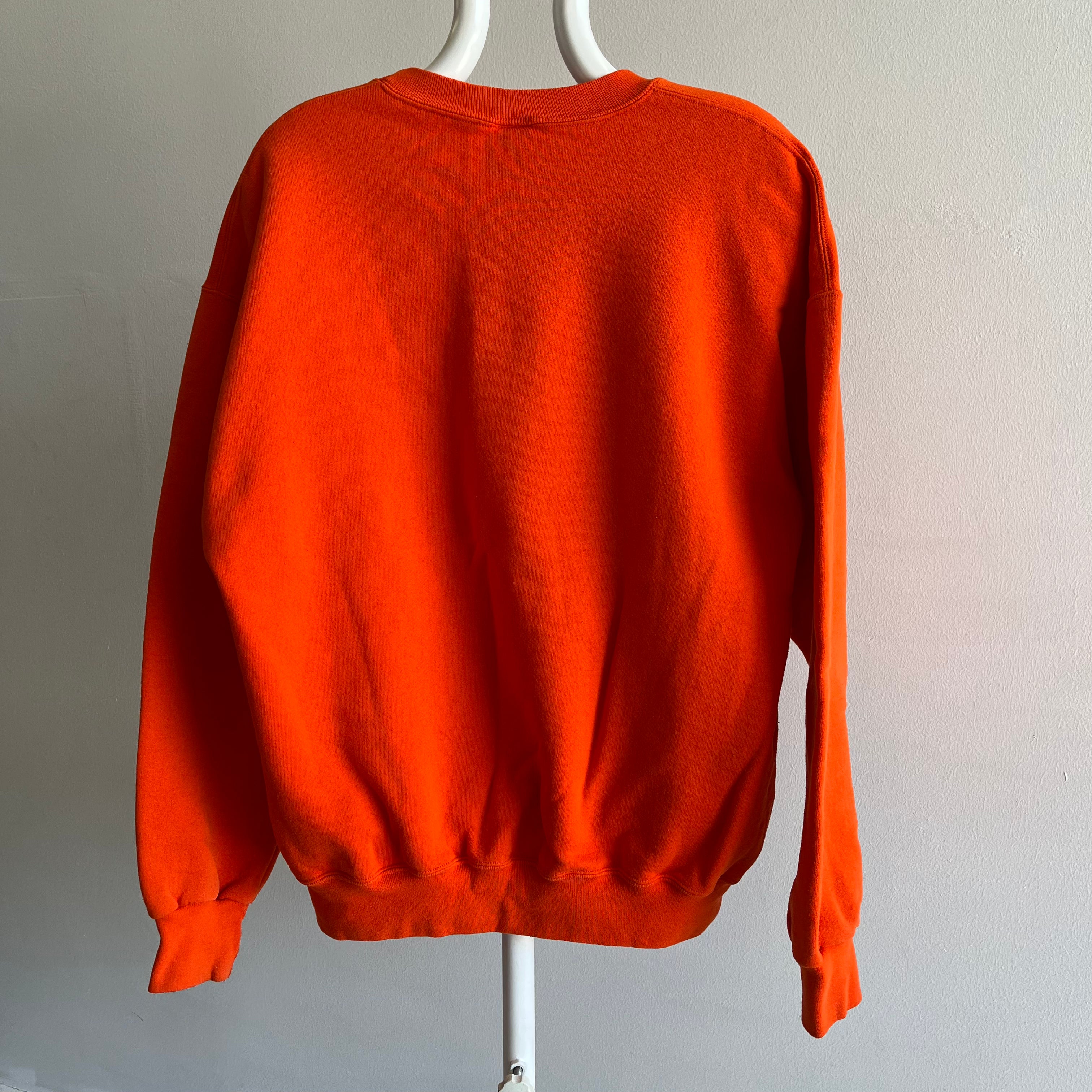 1990s DIY Orange and Neon Yellow Sweatshirt by Russell