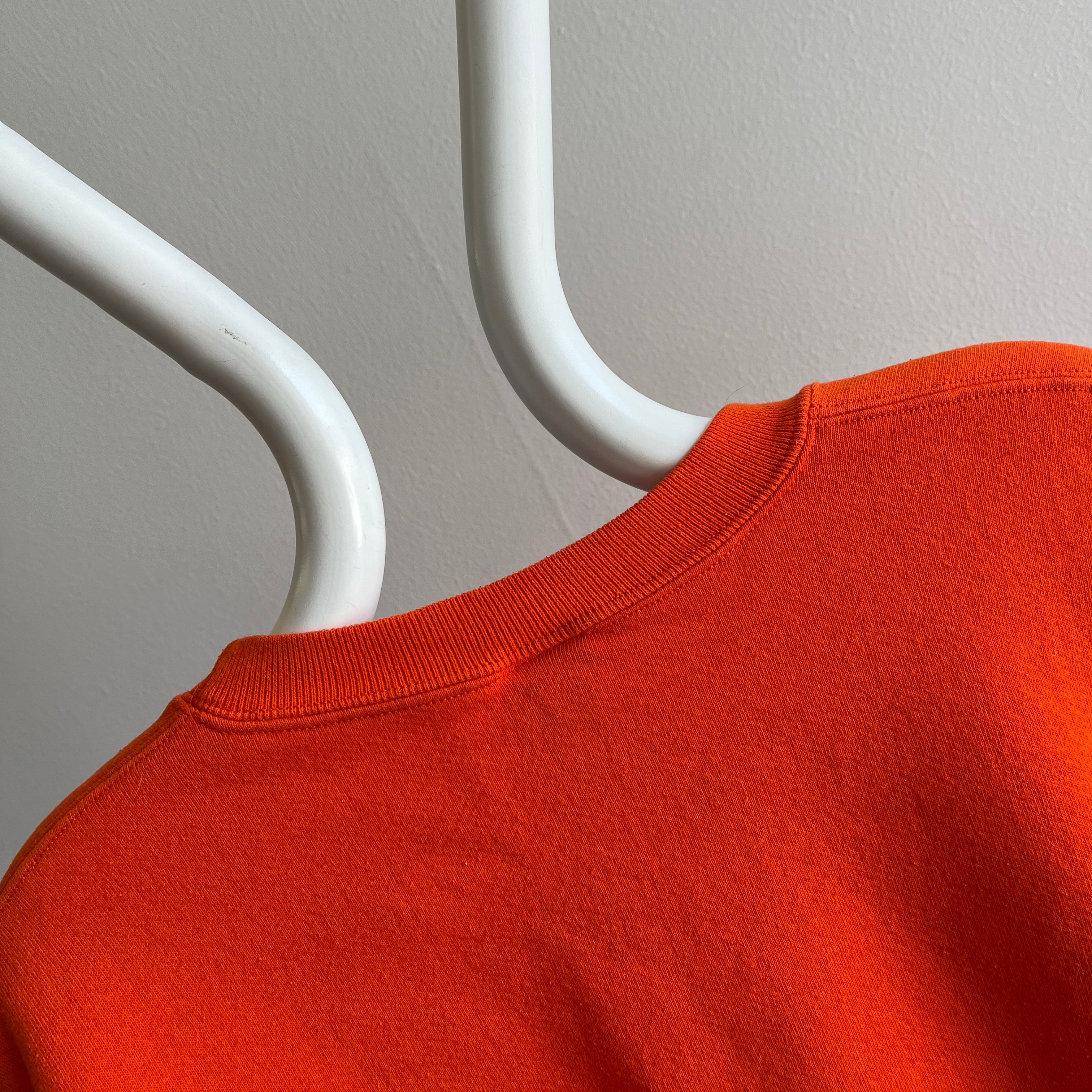 1990s DIY Orange and Neon Yellow Sweatshirt by Russell