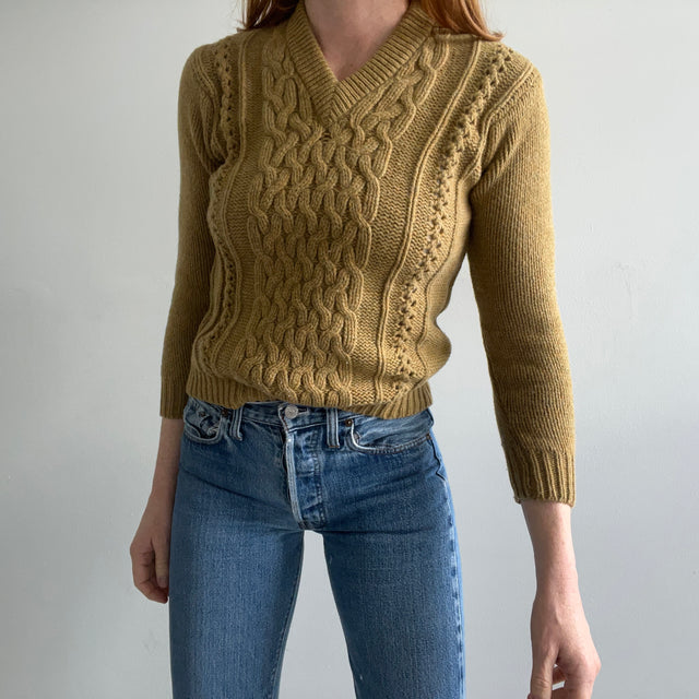 1860/70s V-Neck Fisherman Sweater - Beautiful