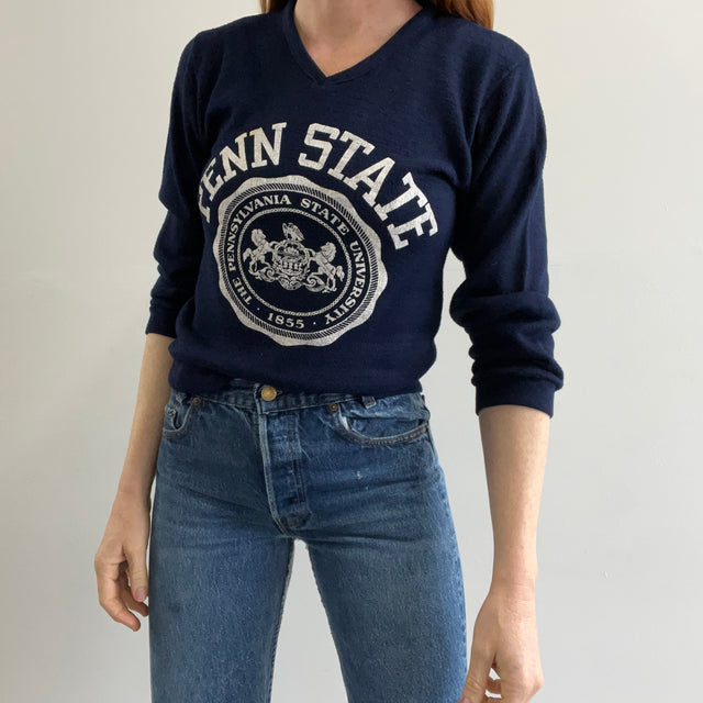 1970/80s Penn State Acrylic V-Neck Sweater