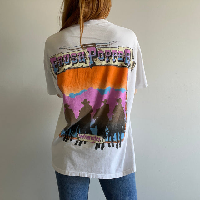 1990s Wrangler AQHA Brush Popper T-shirt à l'arrière