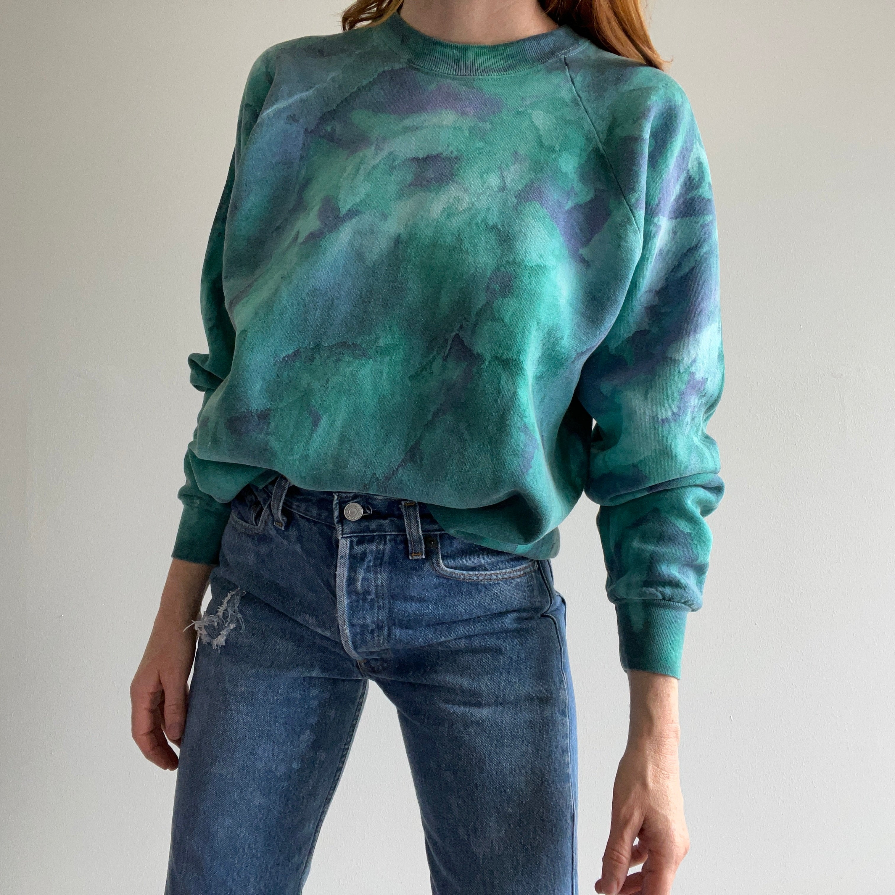 1990s Paint Swirl/Tie Dye Sweatshirt - Personal Collection