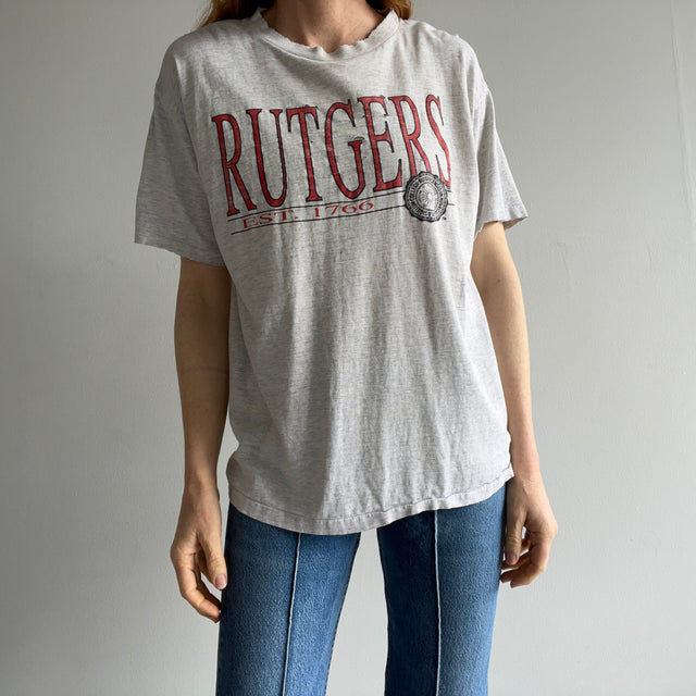 1990s The Most Perfectly Beat Up Rutgers University T-Shirt