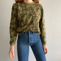 1980s Long Sleeve Bark/Tree Camo Soft and Slouchy T-Shirt