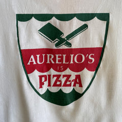T-shirt à col en V Aurelio's Is Pizza des années 1970 avec n ° 5 à l'arrière