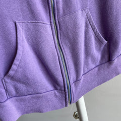 1980s Lilac Zip Up Oversized Warm Up Vest