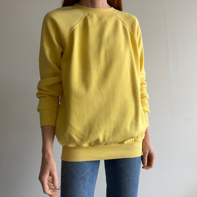 1980s Barely Worn Butter Yellow Cozy Sweatshirt by Ultra Sweats