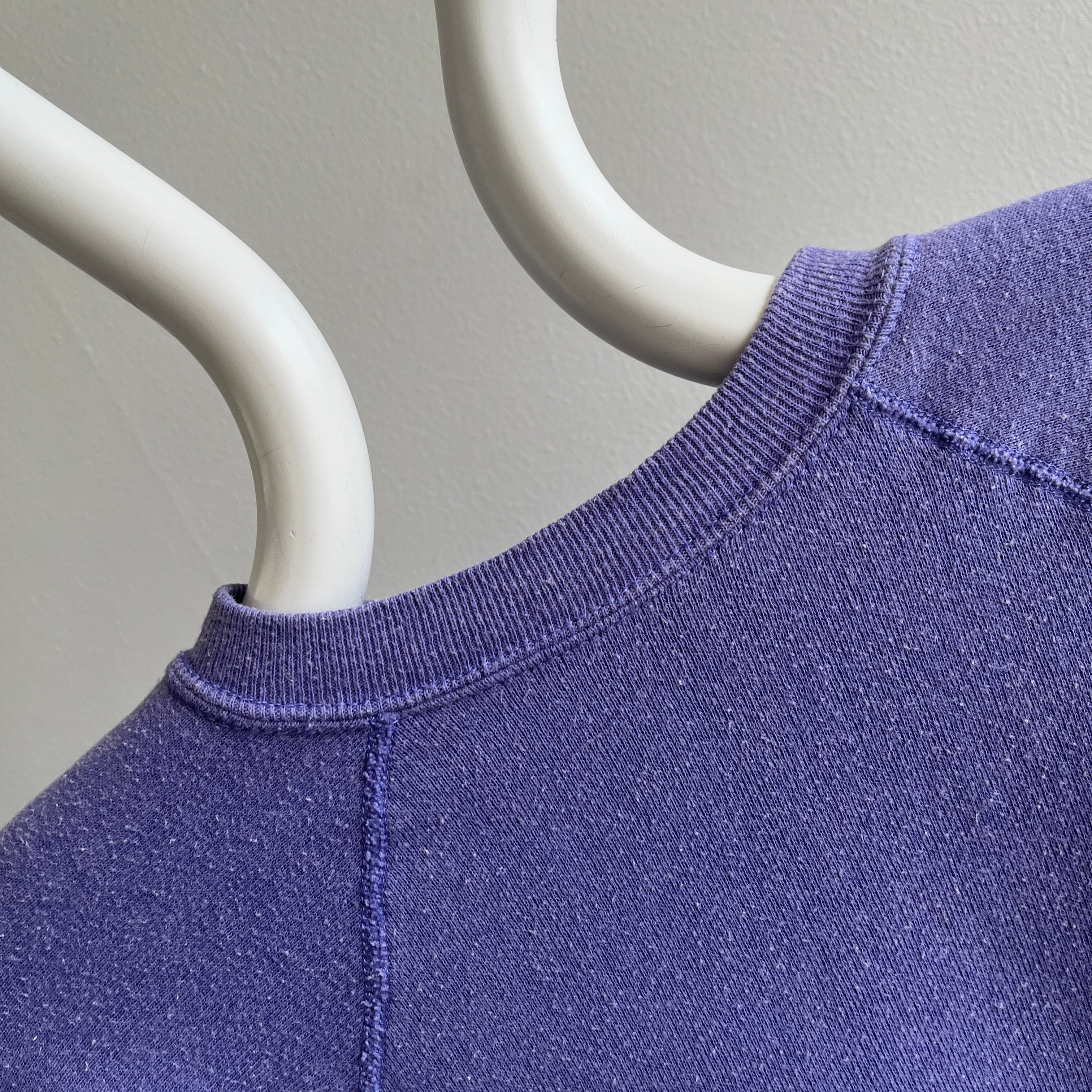 1980s Blank Lavender Smaller Sized Raglan Sweatshirt