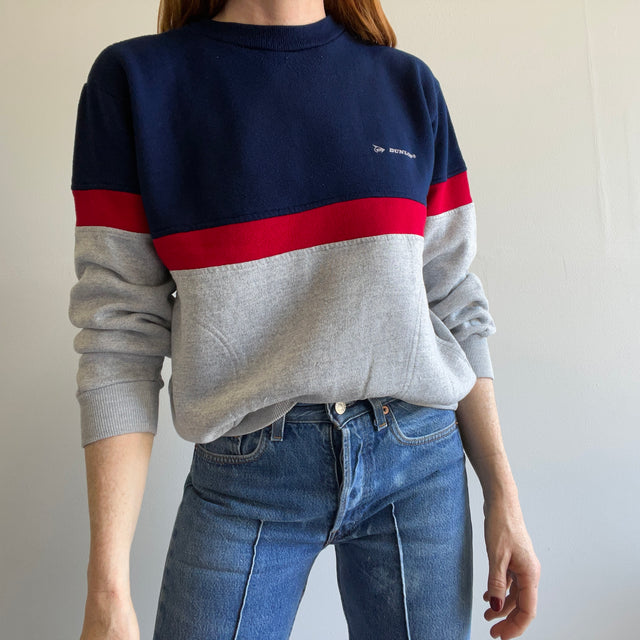 1980s Dunlop Color Block Sweatshirt with Pockets!