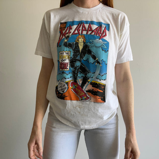 1987 Def Leppard Hysteria T-shirt avant et arrière par Healthknit - OMFG!