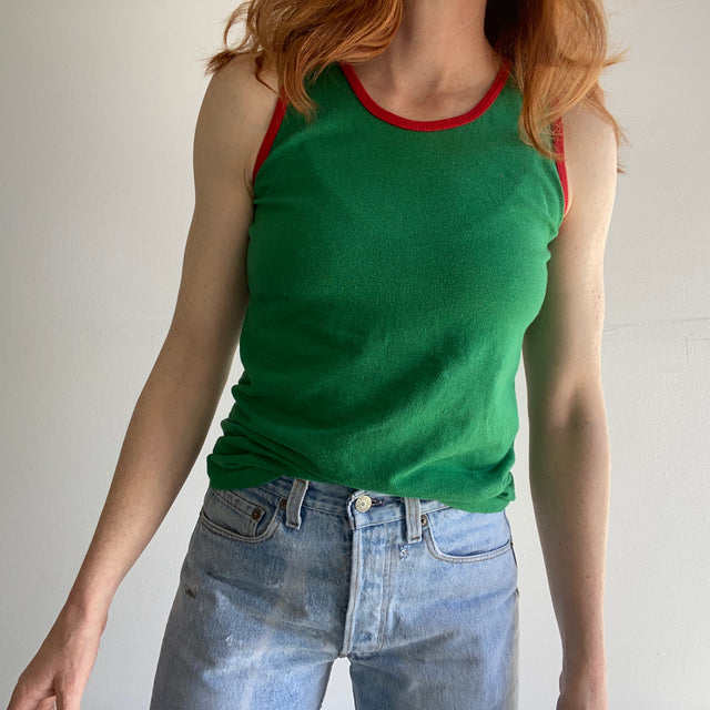 1970/80s Two Tone Blank Tank - by Sneakers Brand