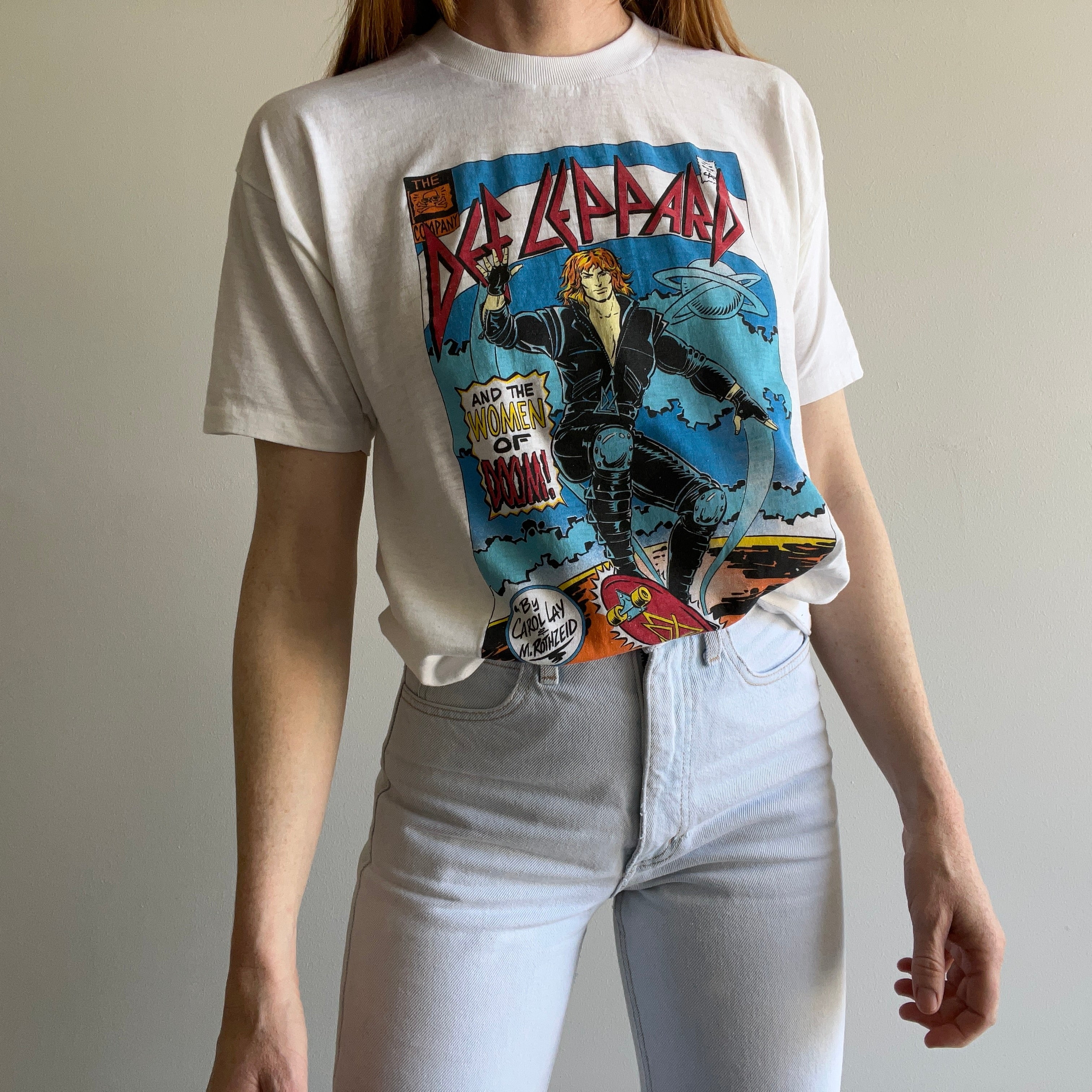 1987 Def Leppard Hysteria T-shirt avant et arrière par Healthknit - OMFG!