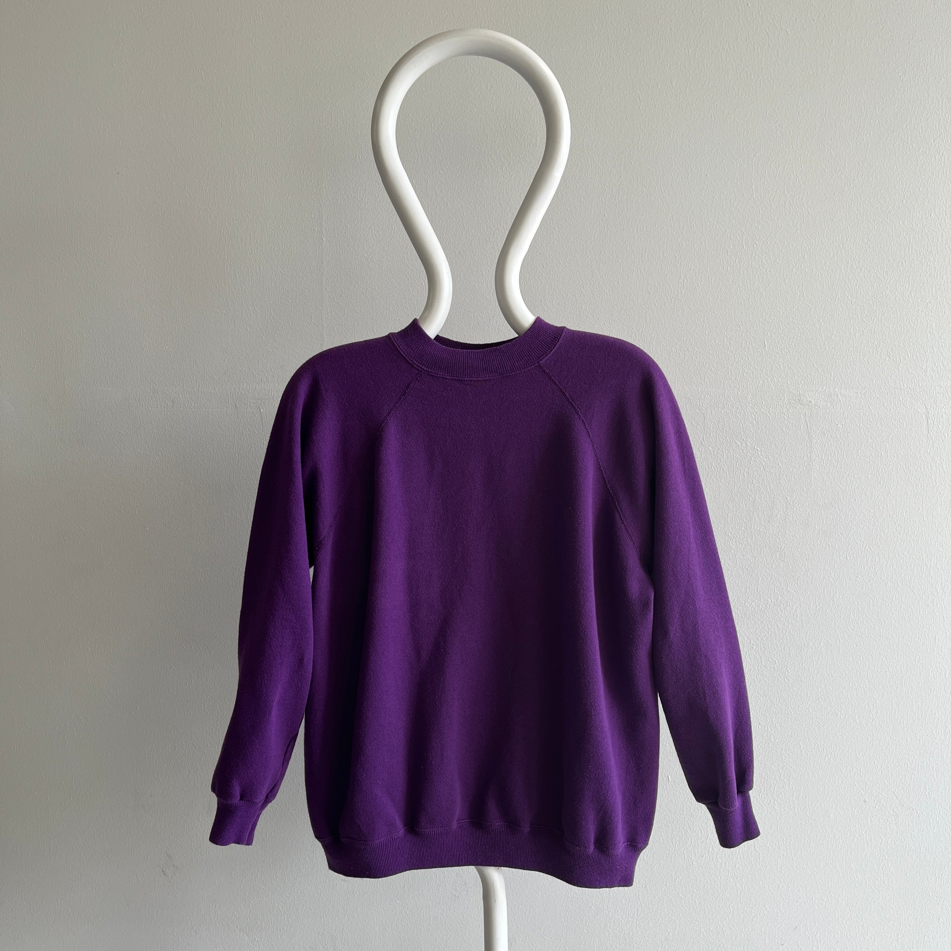 Sweat-shirt raglan violet Hanes Her Way des années 1990