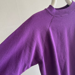 1990s Hanes Her Way Blank Purple Raglan Sweatshirt