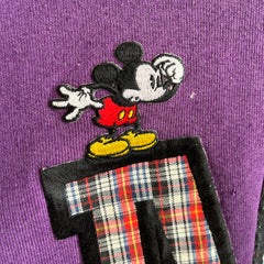 Sweat-shirt brodé Mickey usé des années 1990