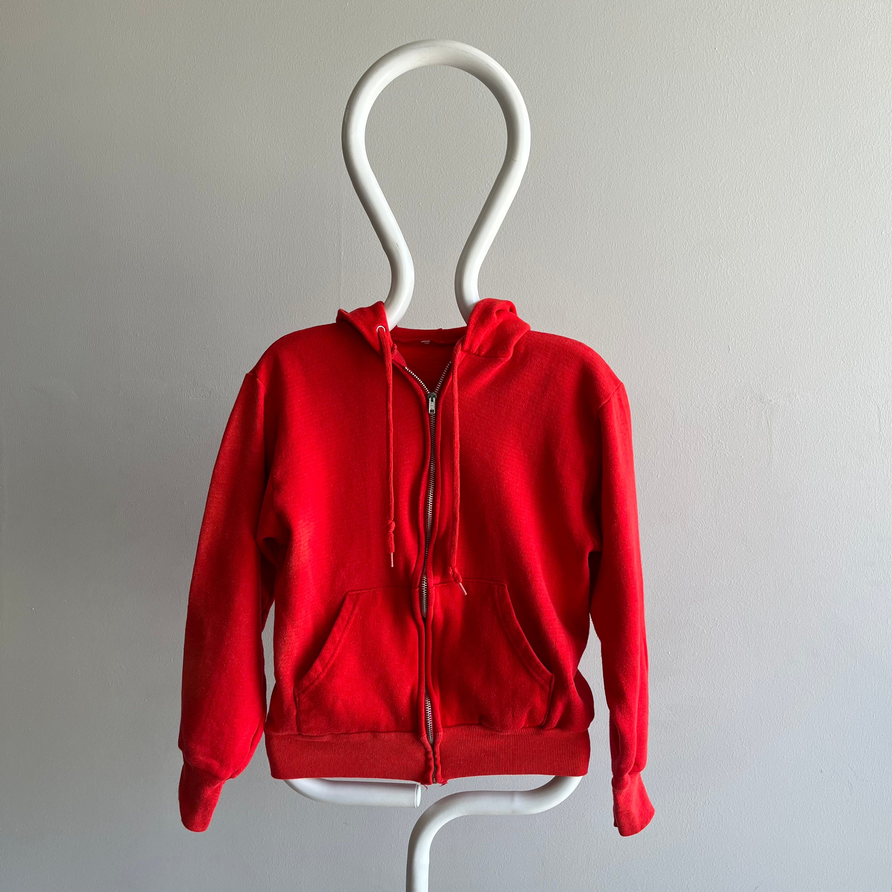 1980s Epically Sun Faded Smaller Red/Orange Hoodie