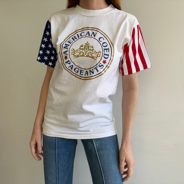 1980/90s American Co-Ed Pageants T-shirt en coton ébloui