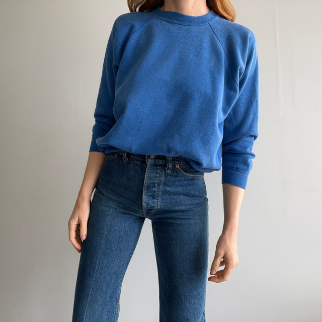 1980s Perfectly Lovely Blank Blue Sweatshirt