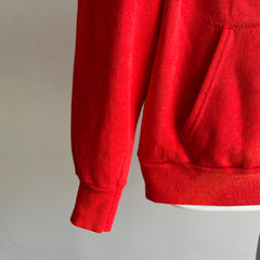 1980s Sun Faded Smaller Red Hoodie