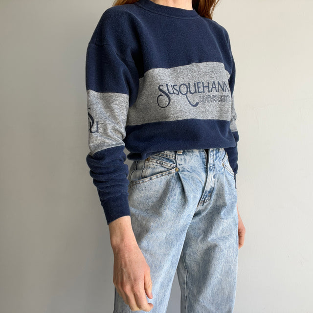 1970s Susquehanna University Color Block Sweatshirt by Collegiate Pacific