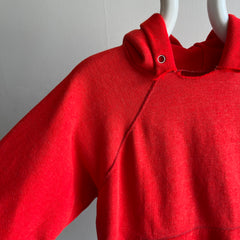 1980s Sun Faded Smaller Red Hoodie